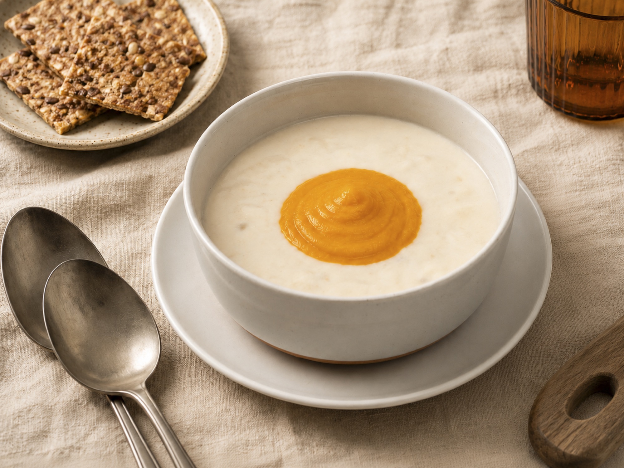 Cream of Cauliflower with Melted Leeks Soup — New York soup restaurant | Souprema, Park Slope Brooklyn